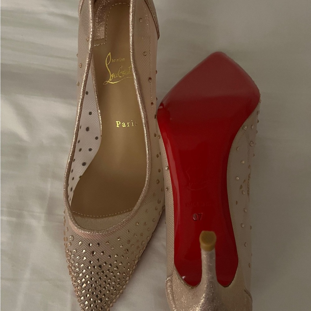 Christian Louboutin Sparkling Gold Heels with Red Soles